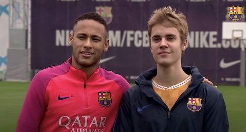 Justin Bieber and Neymar