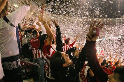 Chivas Fans Celebrate a Goal