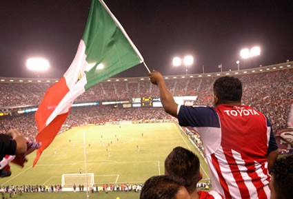 Chivas Fan with Mexican Flag