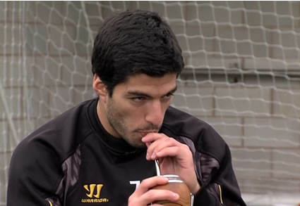 Luis Suarez Drinking More Mate