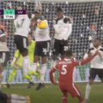 Fulham Player Lies Down Behind Wall